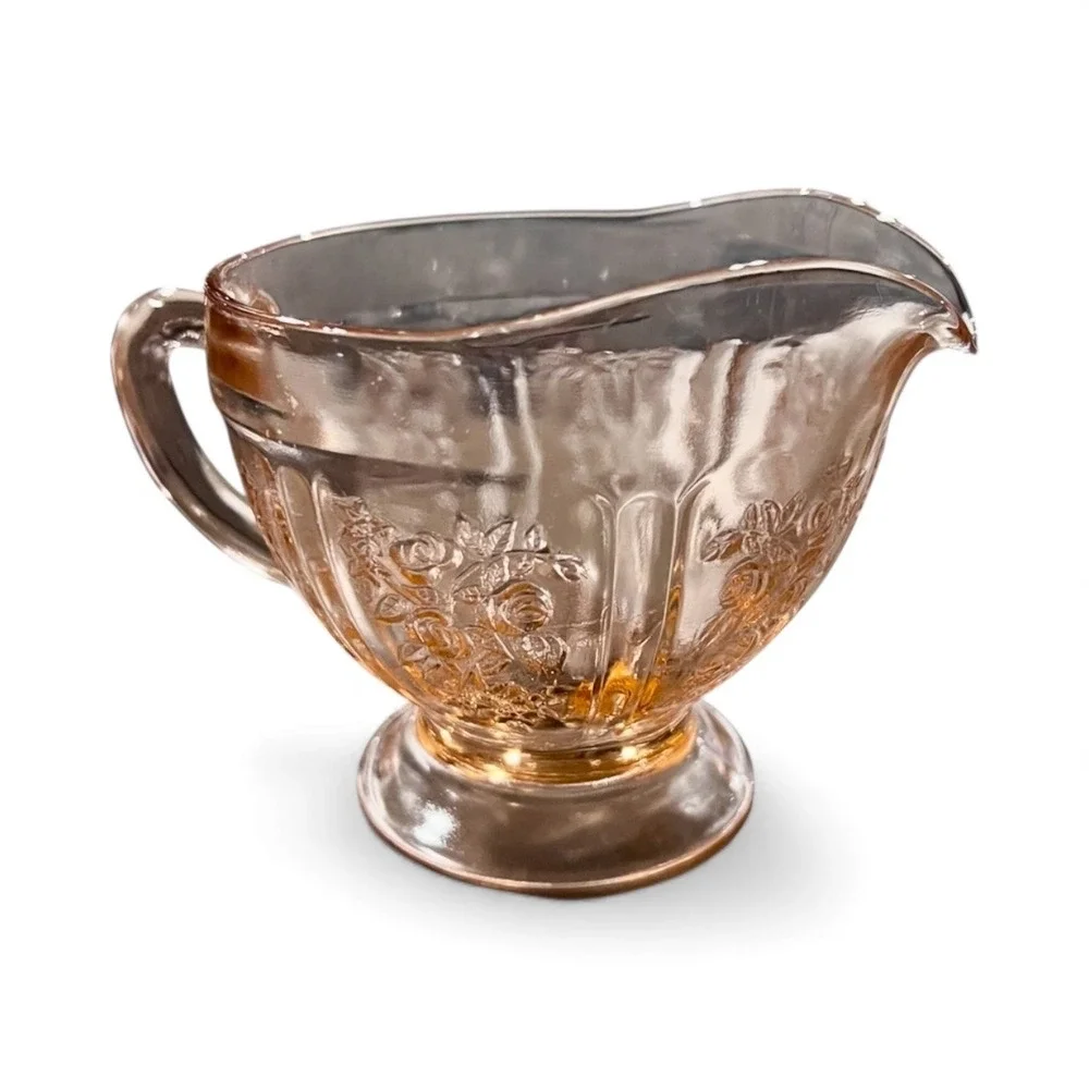 Federal Sharon Pink Depression Glass Roses Creamer